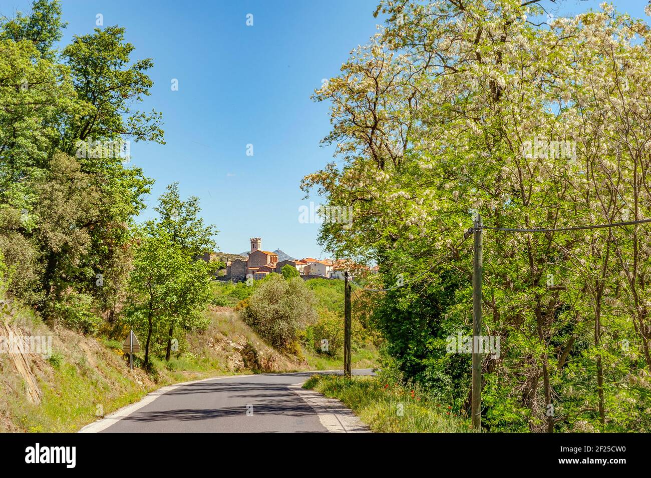 The village of Latour-de-France in southern France Stock Photo