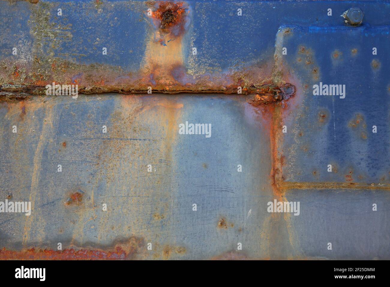 Blue Rusted Old Metal Surface Stock Photo