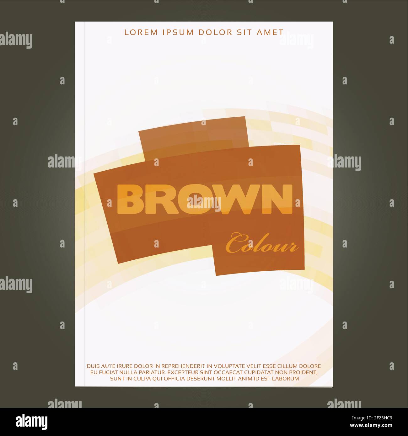 Abstract cover design with brown shape for brochure, catalog, folder or