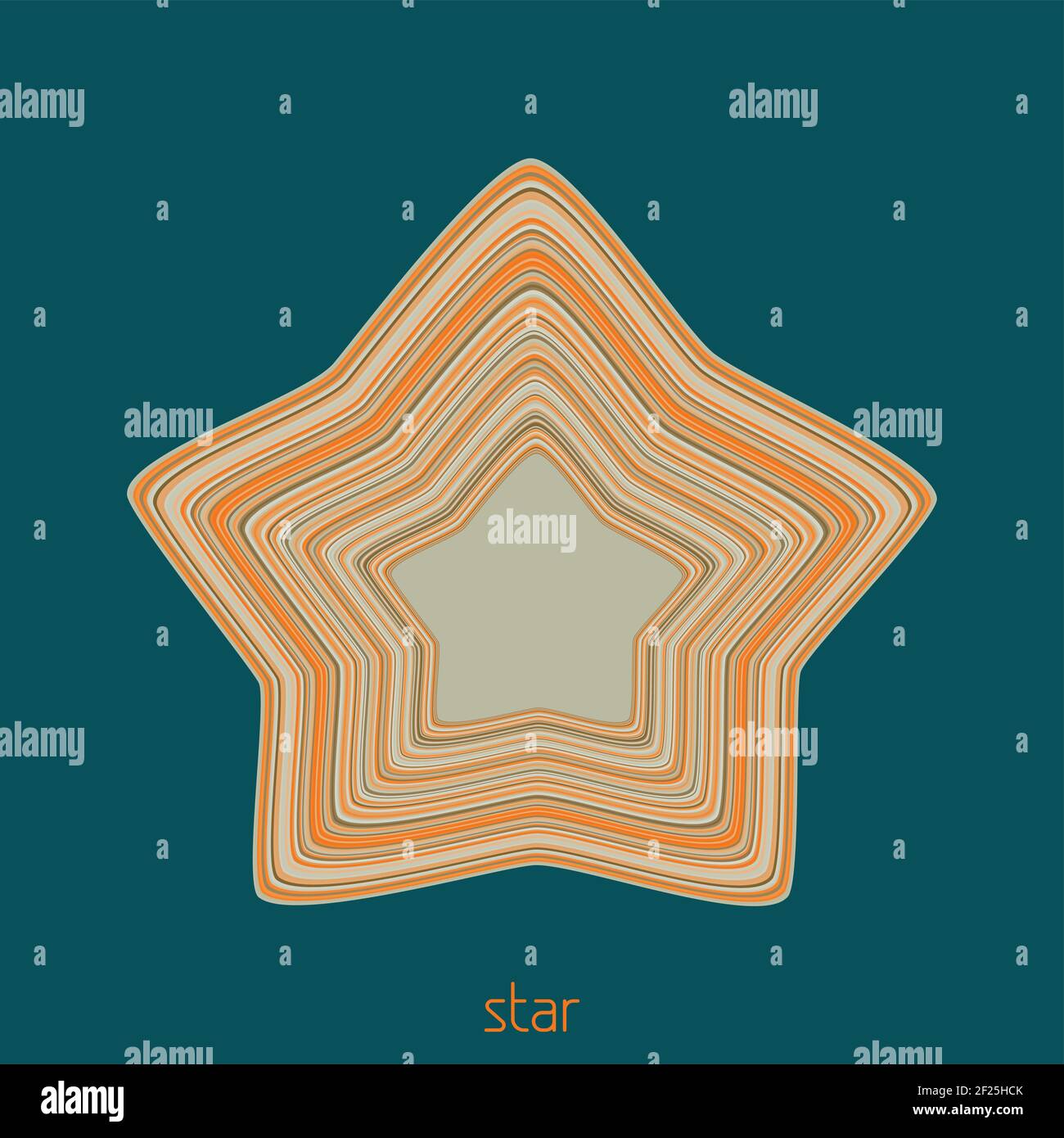 Abstract simple outline star on a sherpa blue background. Vector emblem Stock Vector