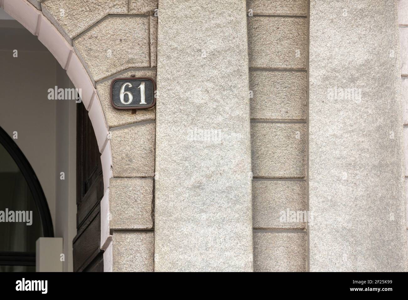 61 ancient house number, concept number Stock Photo - Alamy