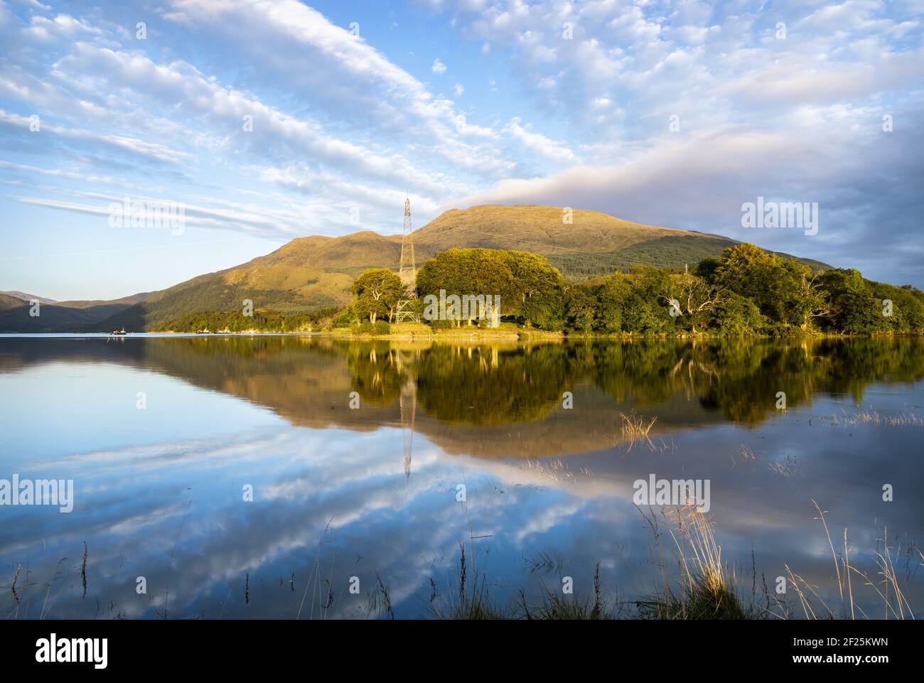 Loch Etive & River Awe with reflections, Scotland Stock Photo