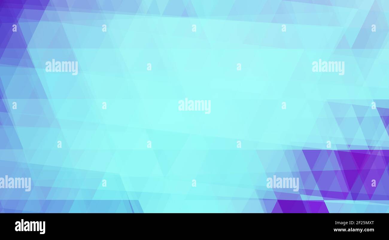 Abstract electric blue background textured by violet triangles. Graphic