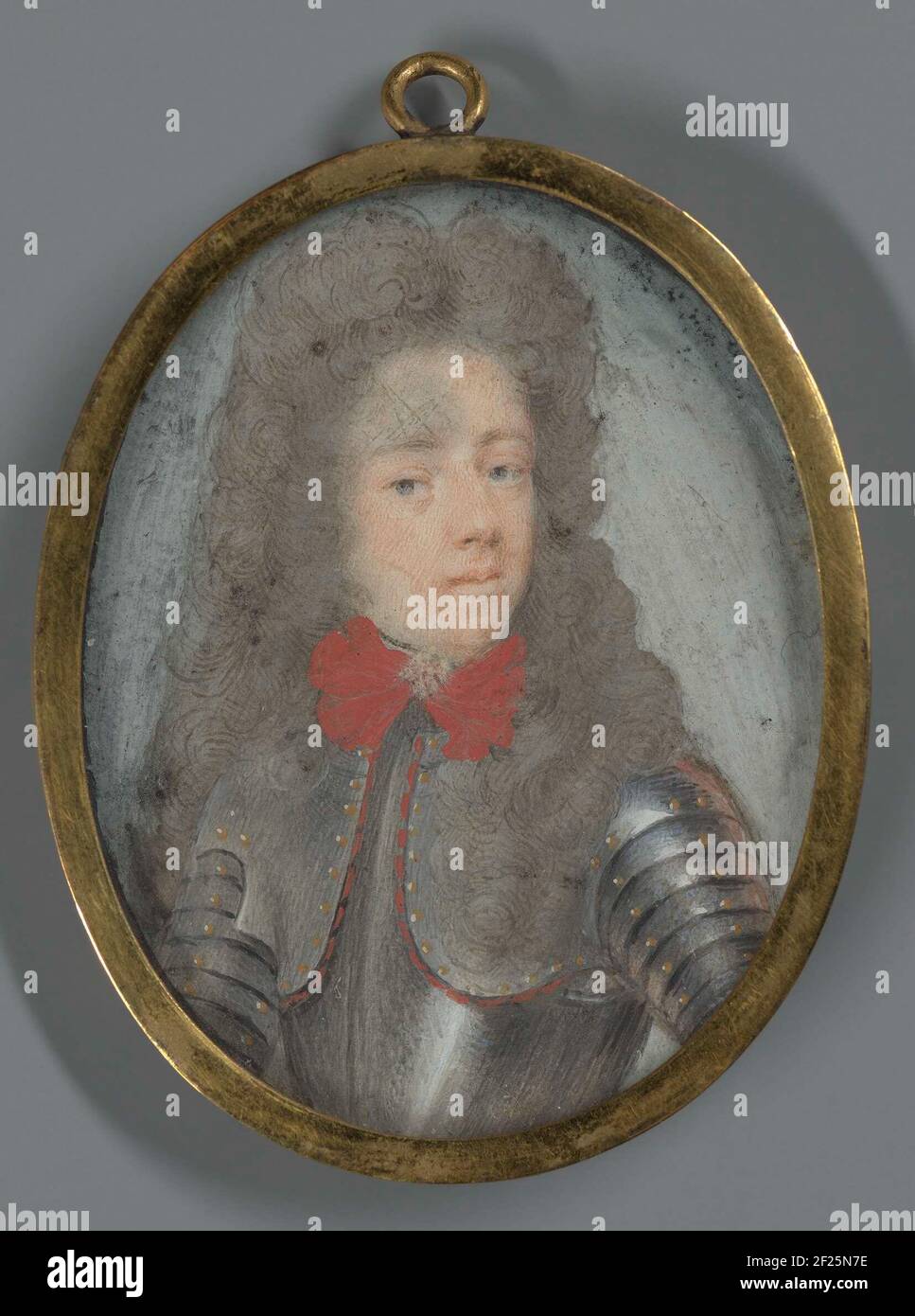 Portrait of Hendrik Casimir II (1657-96), Prince of Nassau-Dietz.Portrait of Hendrik Casimir II (1657-96), Prince of Nassau-Dietz. Bust, head to the right, in armor. To an original by Lancelot Volders. Pendant of SK-A-4313. Part of the portrait miniaturen collection. Stock Photo