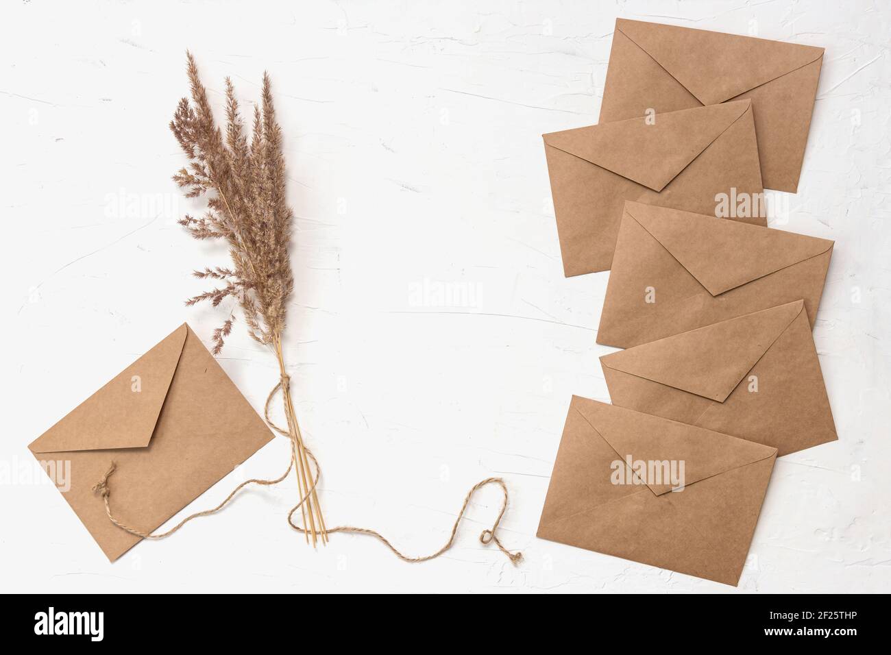 envelope kraft paper and card, handmade Stock Photo Alamy