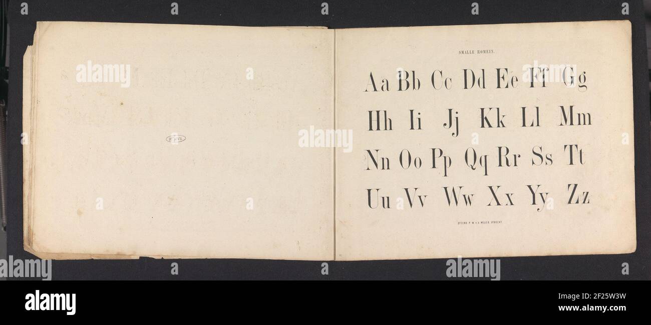 Alfabet in Romein; Smalle romein.The print is part of an album Stock ...