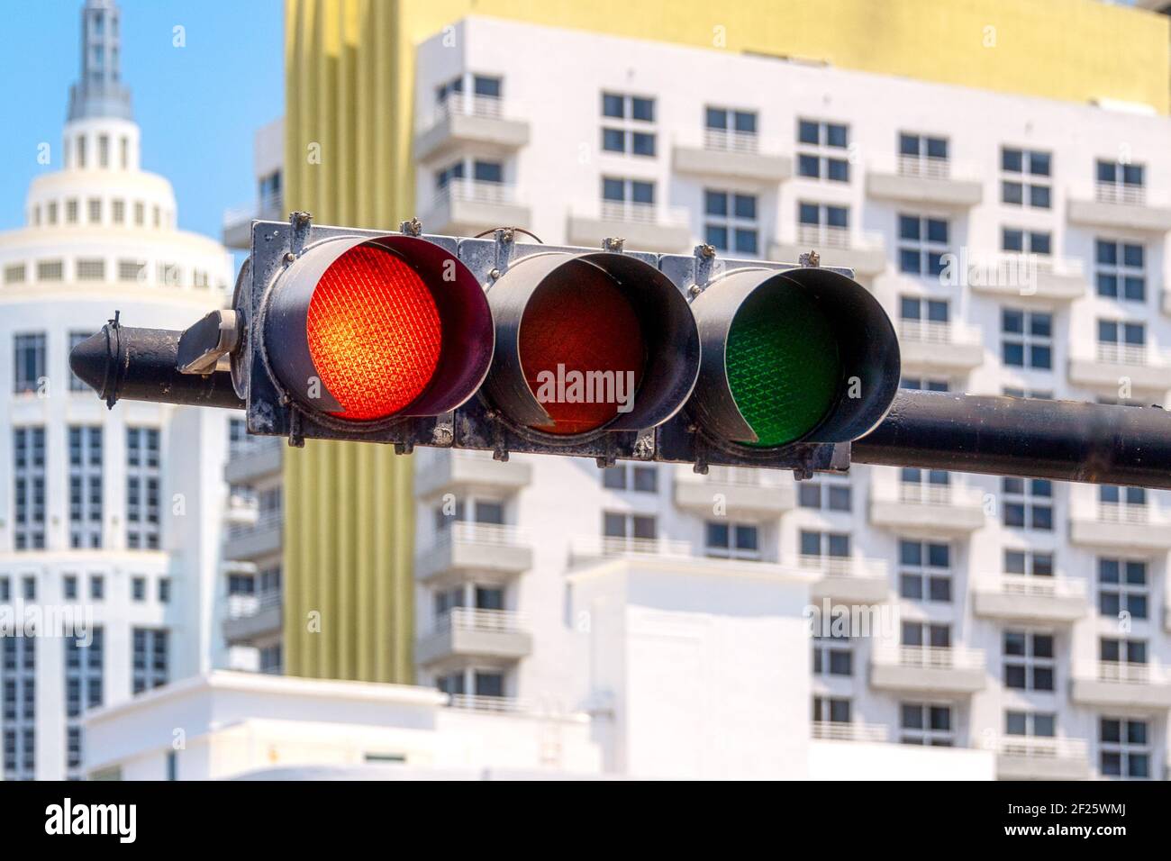 Traffic light in Miami city, Florida, USA Stock Photo Alamy