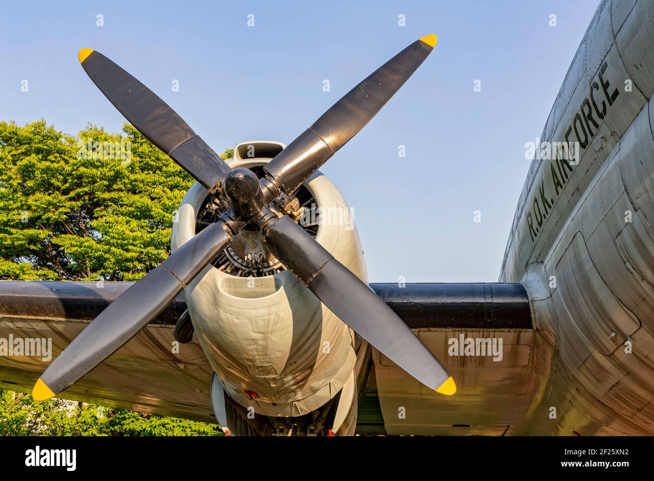 Seoul, South Korea. 27th May, 2017. Curtiss C-46 Commando Transport on display at the War Memorial of Korea Museum. Stock Photo