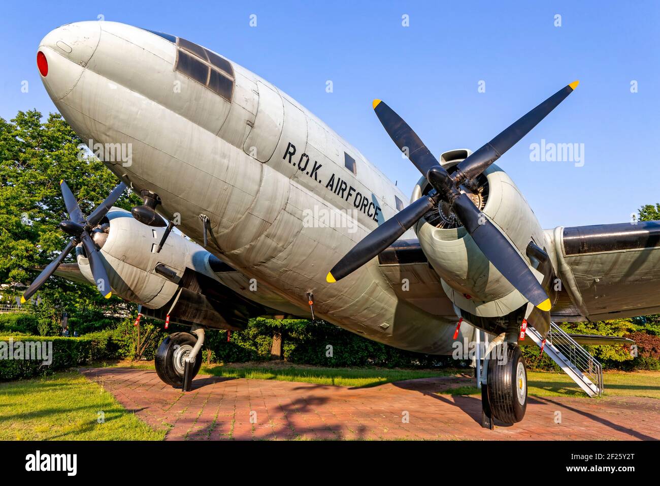 Seoul, South Korea. 27th May, 2017. Curtiss C-46 Commando Transport on display at the War Memorial of Korea Museum. Stock Photo