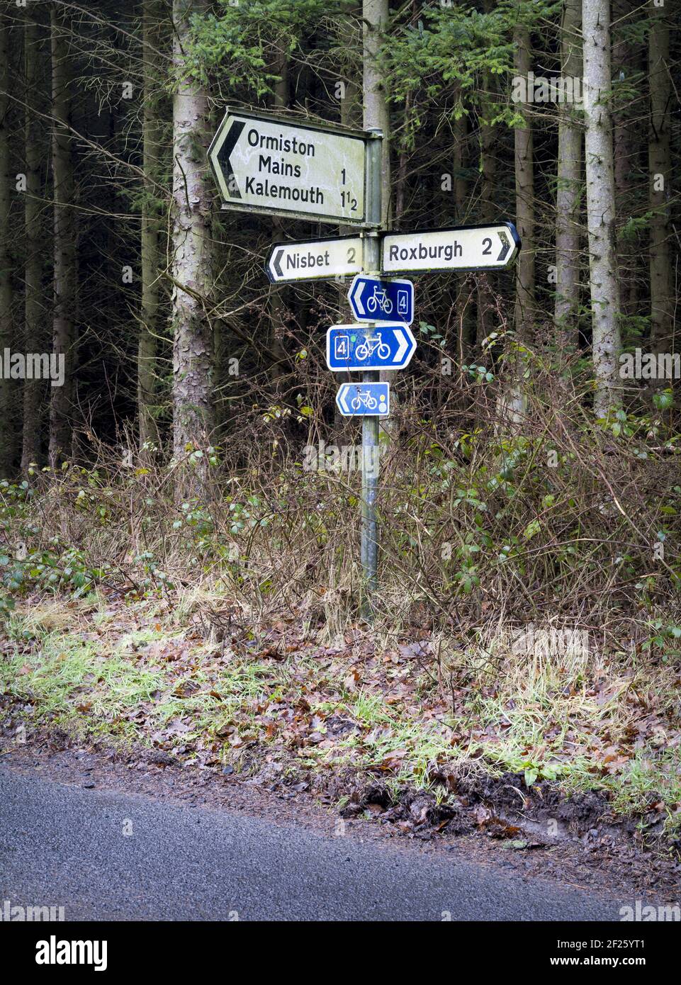 British Directional Road Signs Stock Photo