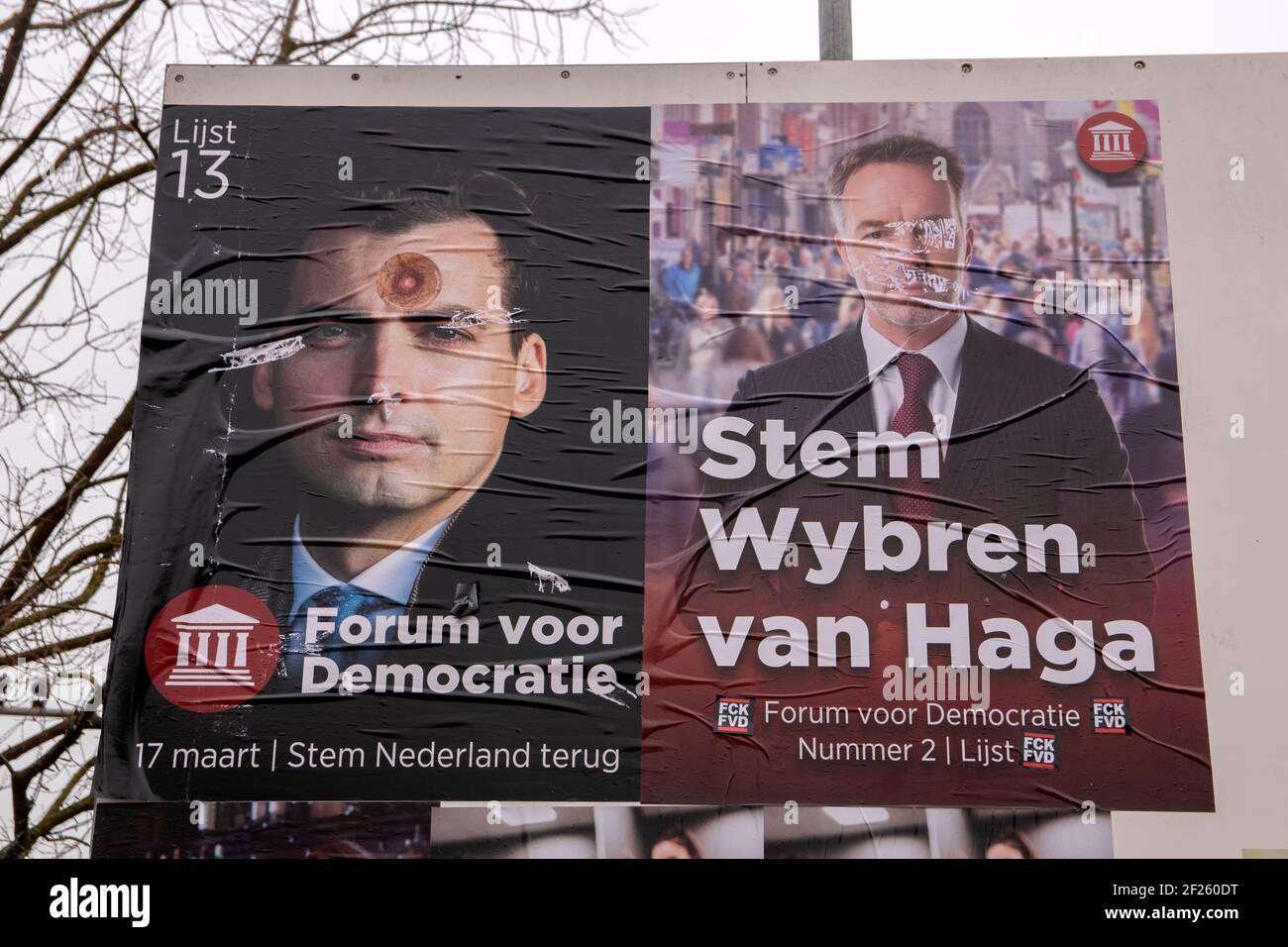 Billboard Forum Voor Democratie Elections At Amsterdam The Netherlands 10-3-2021 Stock Photo