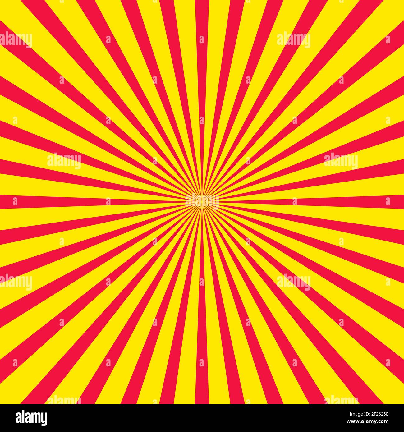 Retro starburst, sun rays. Centric red and yellow sunburst pattern, sun  burst retro vintage texture pattern. Flat illustration on yellow background  Stock Photo - Alamy