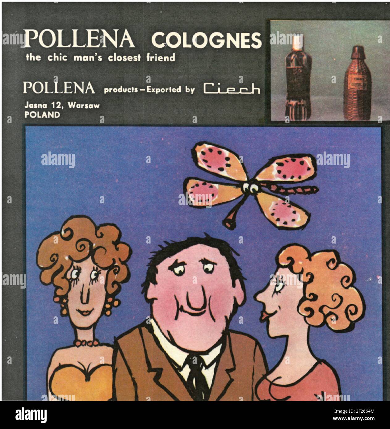 Polish vintage advert of Pollena cosmetics reklama kosmetyków Stock Photo