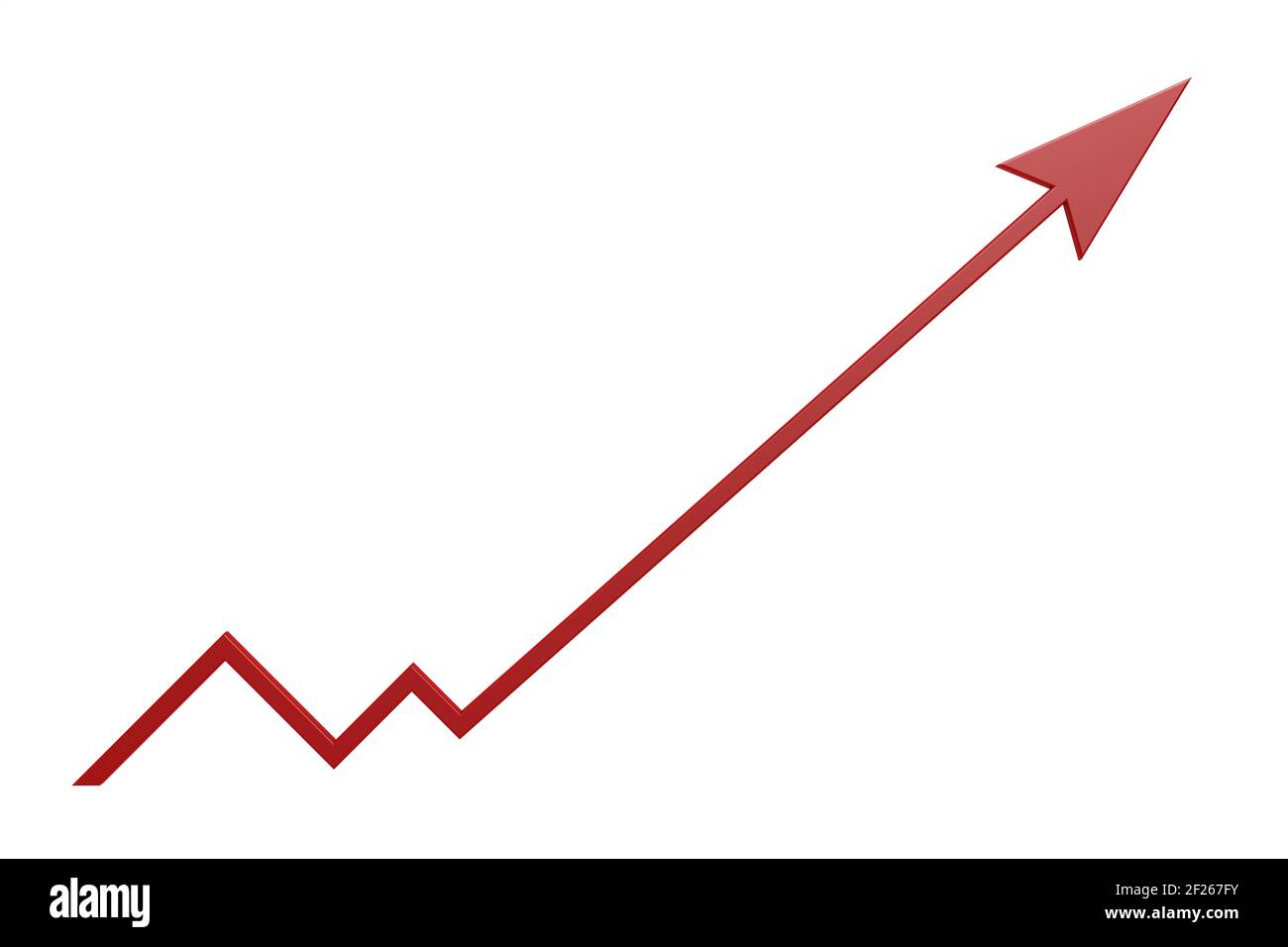 A growing business red arrow on white background Stock Photo - Alamy