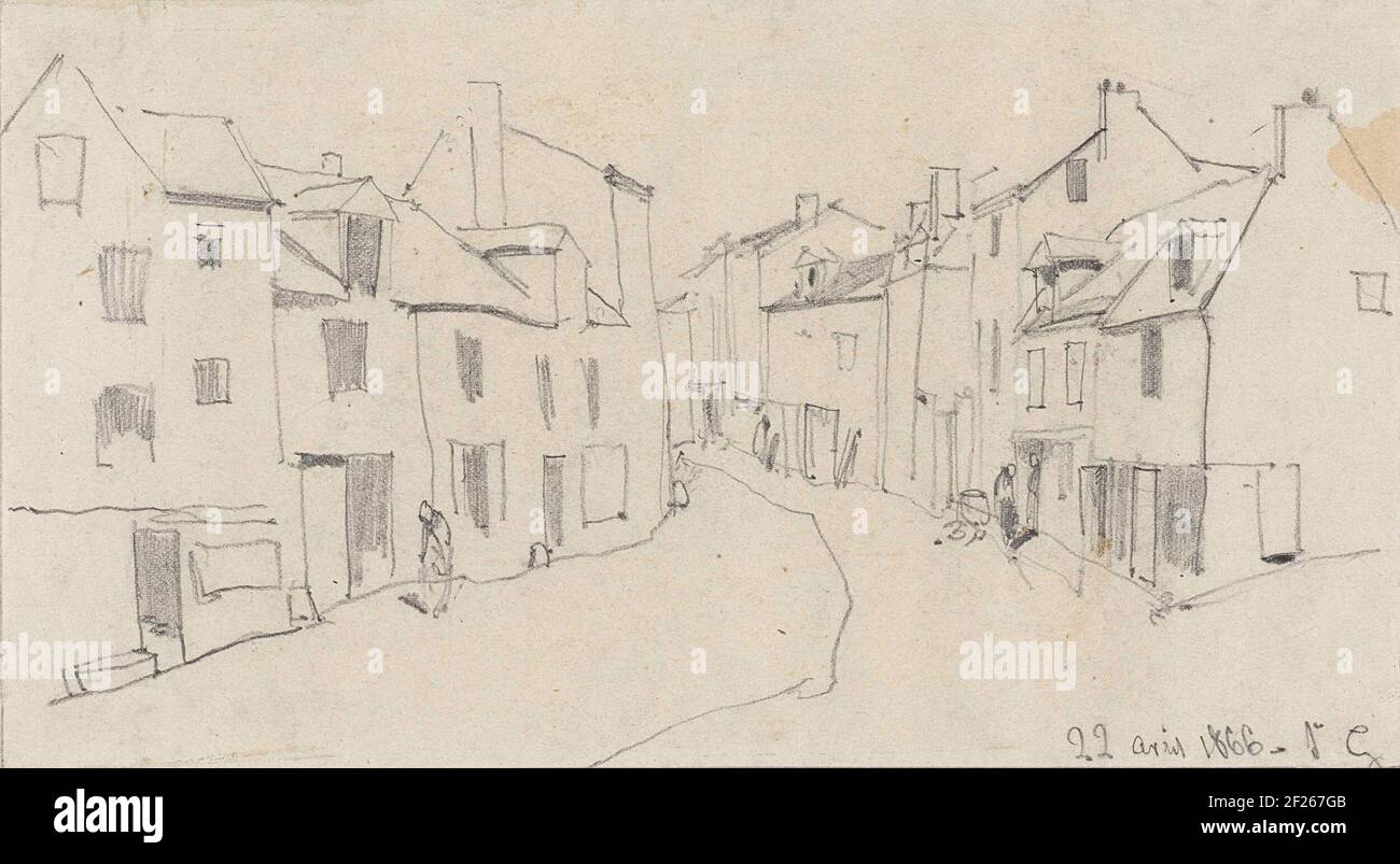 Street in a French town Stock Photo - Alamy