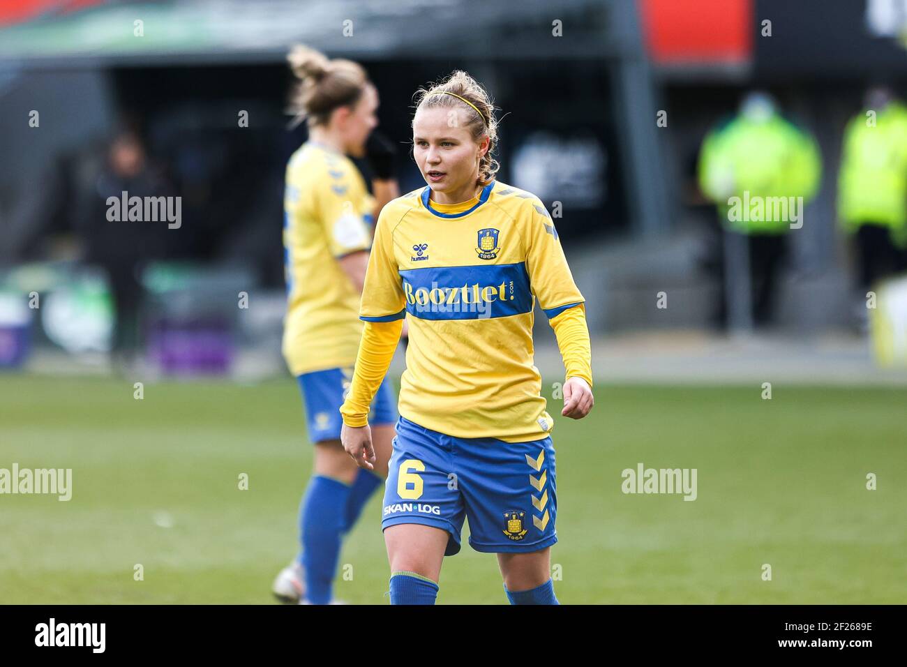 brondby denmark 10th mar 2021 josefine hasbo 6 of brondby if seen during the uefa women s champions league match between brondby if and olympique lyon at brondby stadion in broendby denmark photo