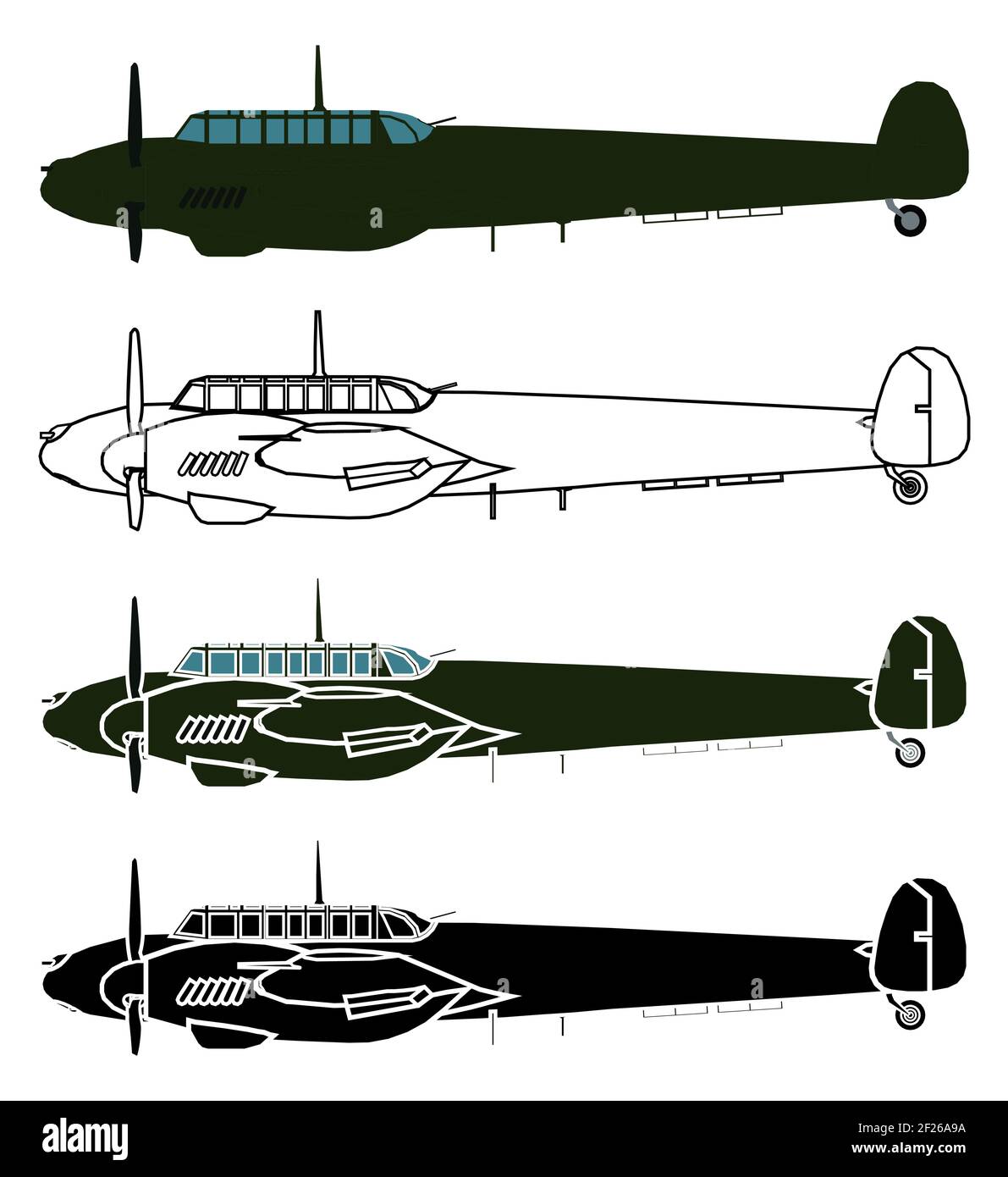 Me 110 in right view Stock Vector