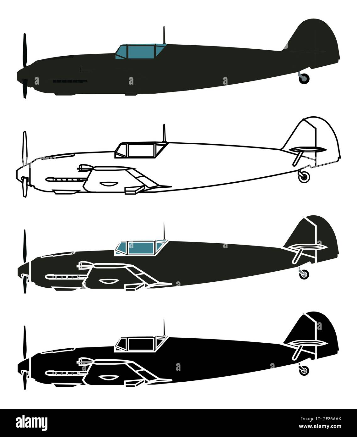 Me 109 in right view Stock Vector