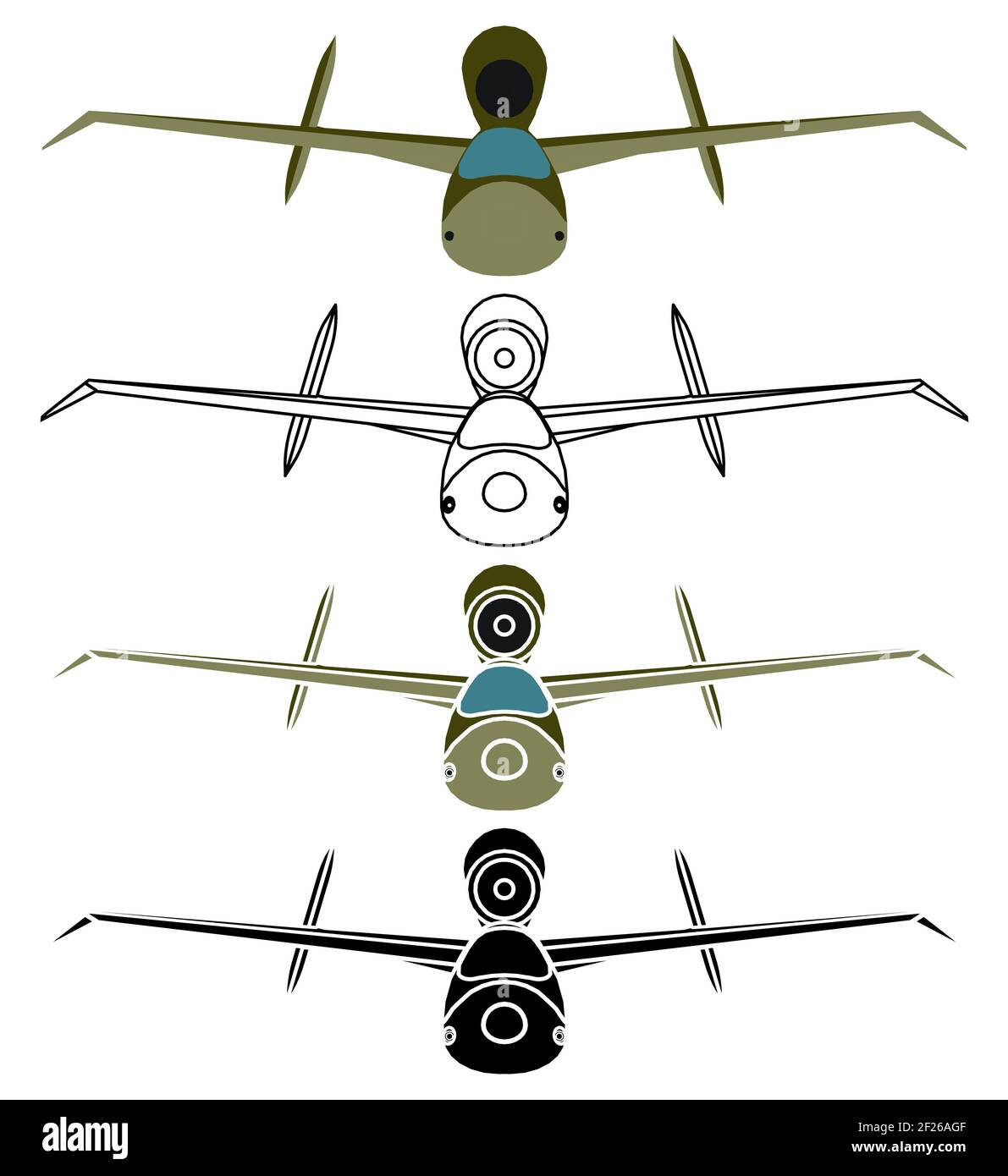 Heinkel 162 in front view Stock Vector