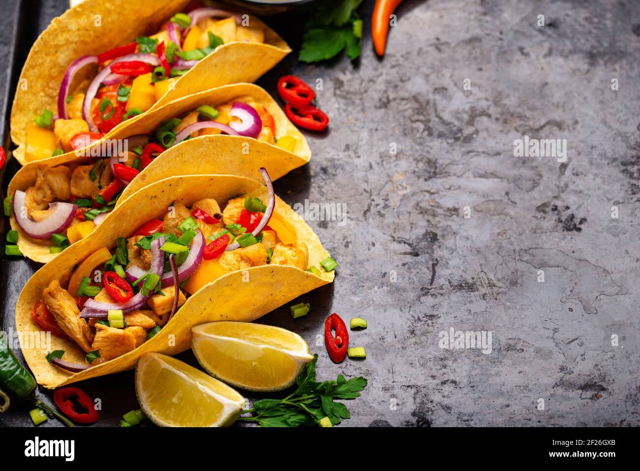 Traditional Mexican tacos with meat Stock Photo - Alamy
