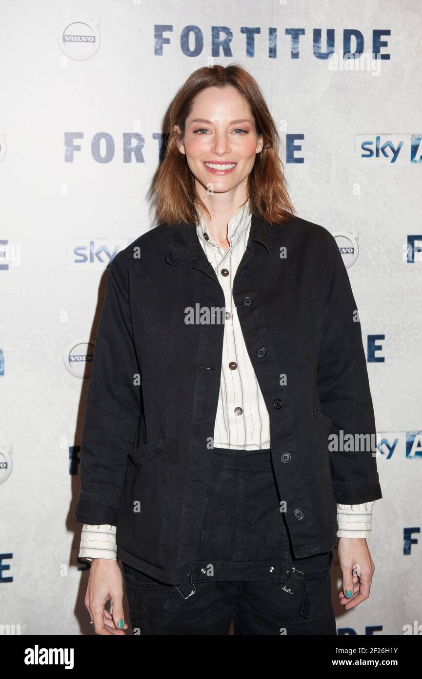 Sienna Guillory arrives at the Sky Atlantic Fortitude premiere at The Grand at Trafalgar Square, 8 Northumberland - London Stock Photo