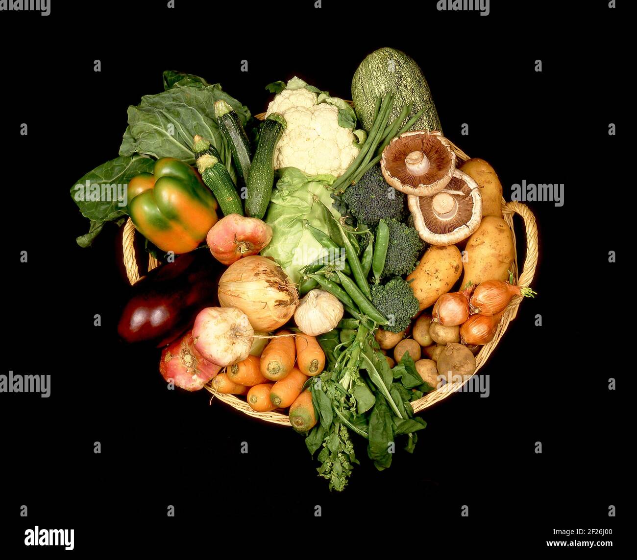 Basket full of vegetables, Greater London, England, United Kingdom Stock Photo