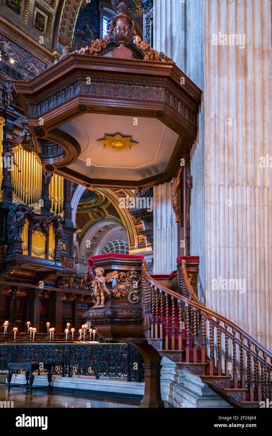 Interior View of St Pauls Cathedral Stock Photo