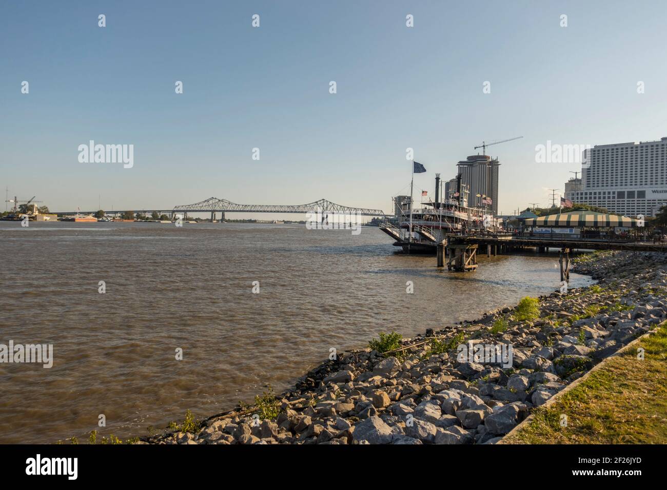 The Mississippi River from the French quarter of New Orleans Louisiana ...
