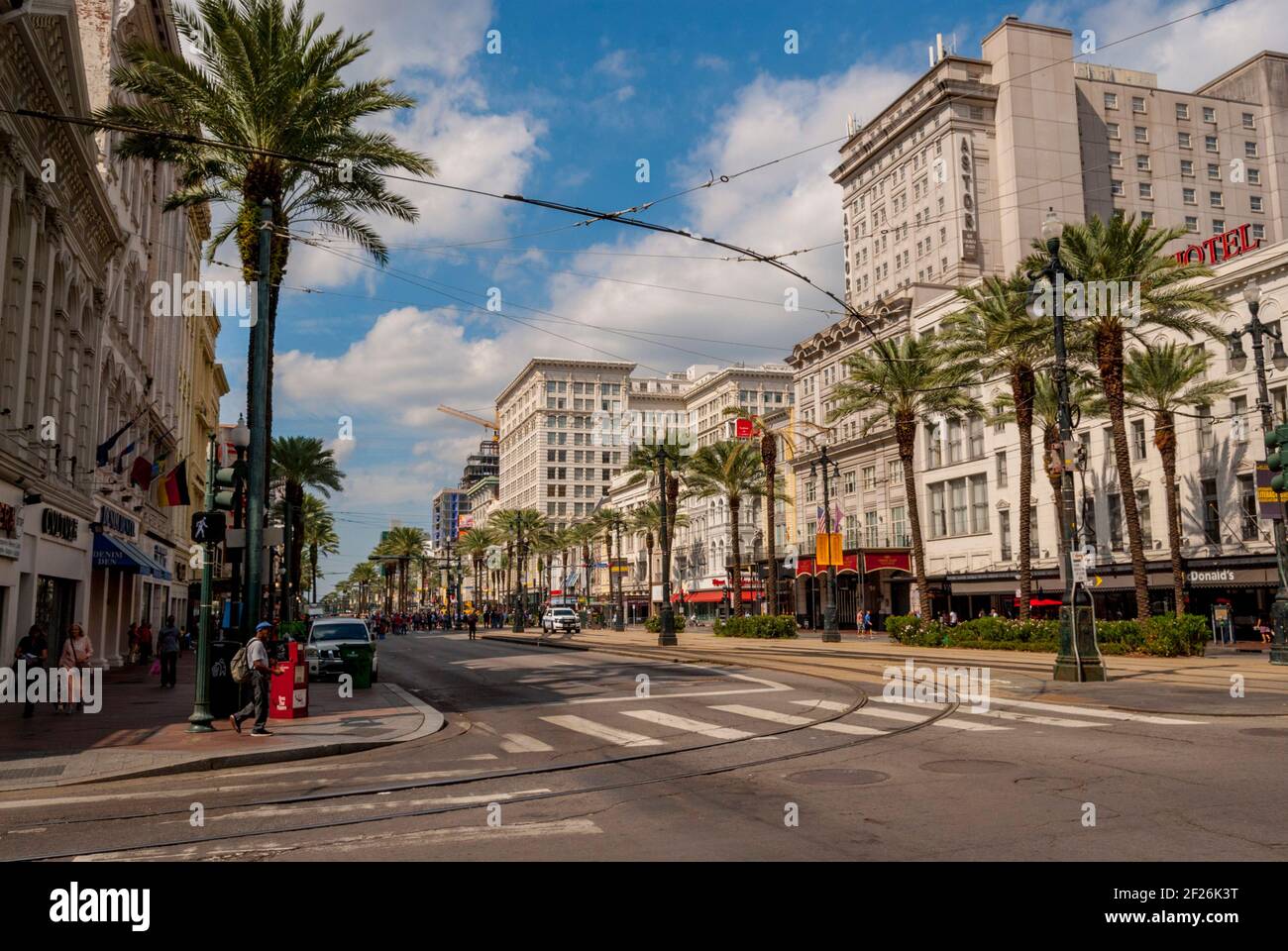 Canal st on the edge of the fresh quarter in New Orleans Louisiana Stock Photo