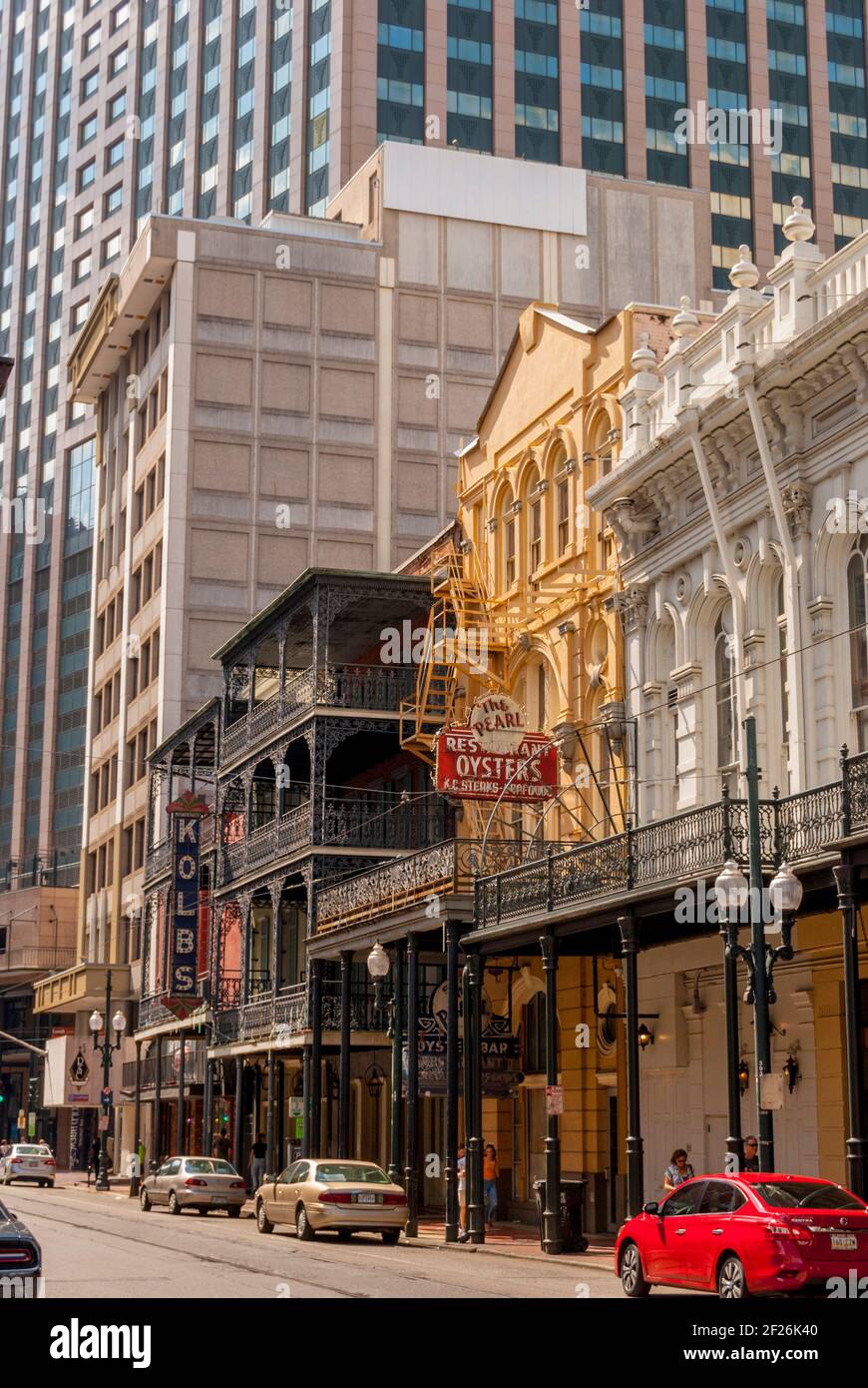 St Charles Ave on the edge of the french quarter in New Orleans Louisiana Stock Photo