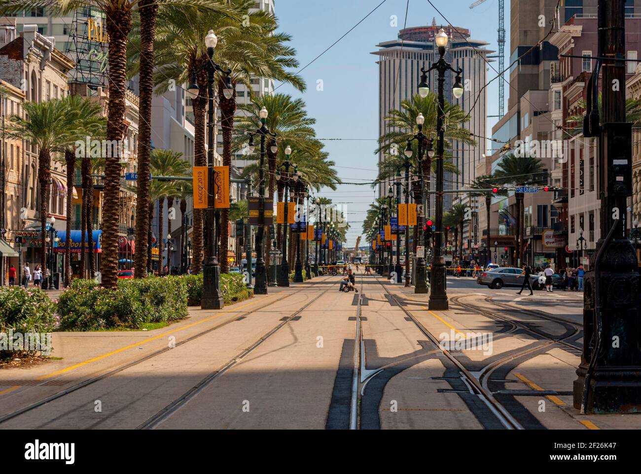 Canal st on the edge of the fresh quarter in New Orleans Louisiana Stock Photo