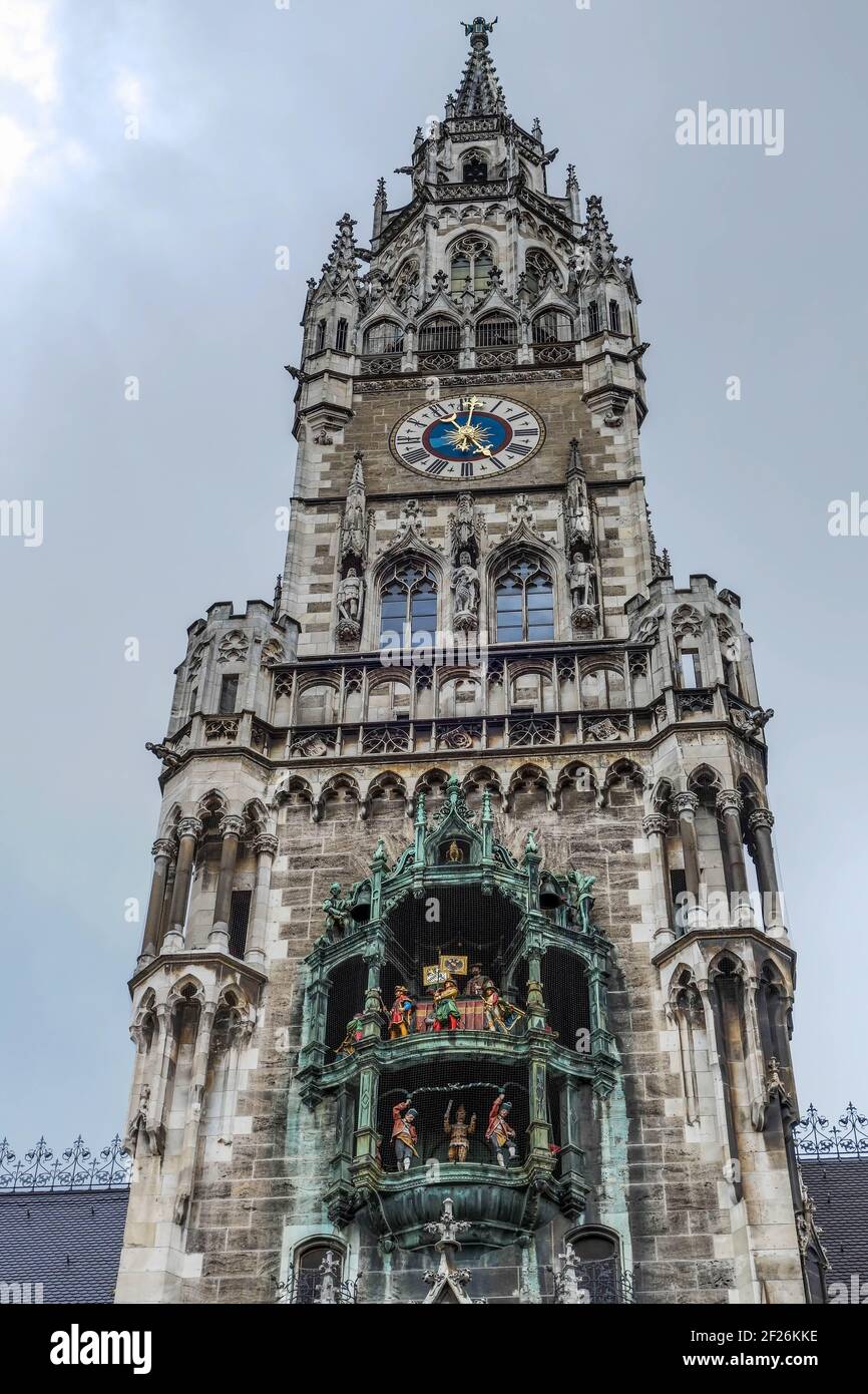 The Rathaus-Glockenspiel in Munich Stock Photo