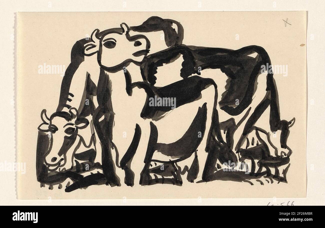 Design for a vignette: representation with three cows.design for a ...