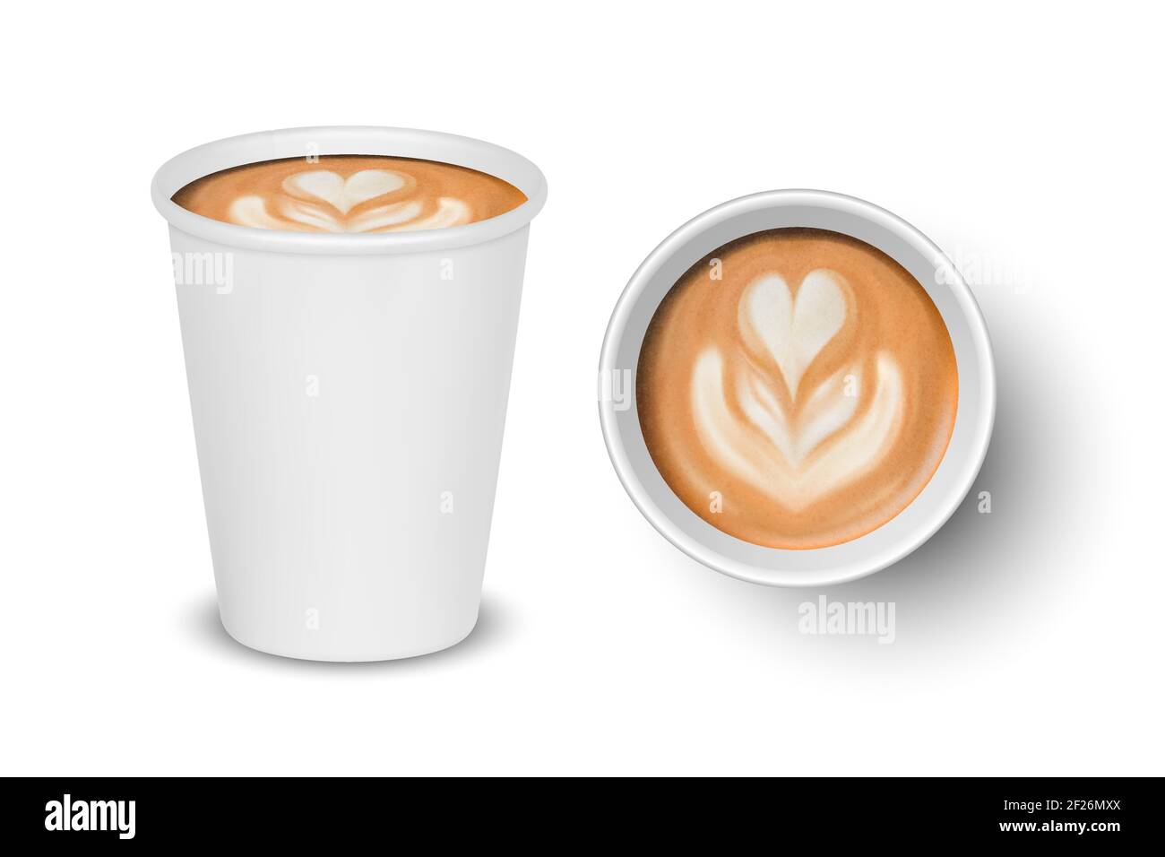 Set realistic paper white disposable cups Vector Image