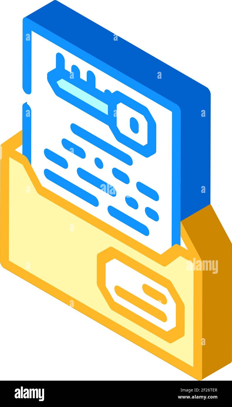 digital encryption key isometric icon vector illustration Stock Vector ...