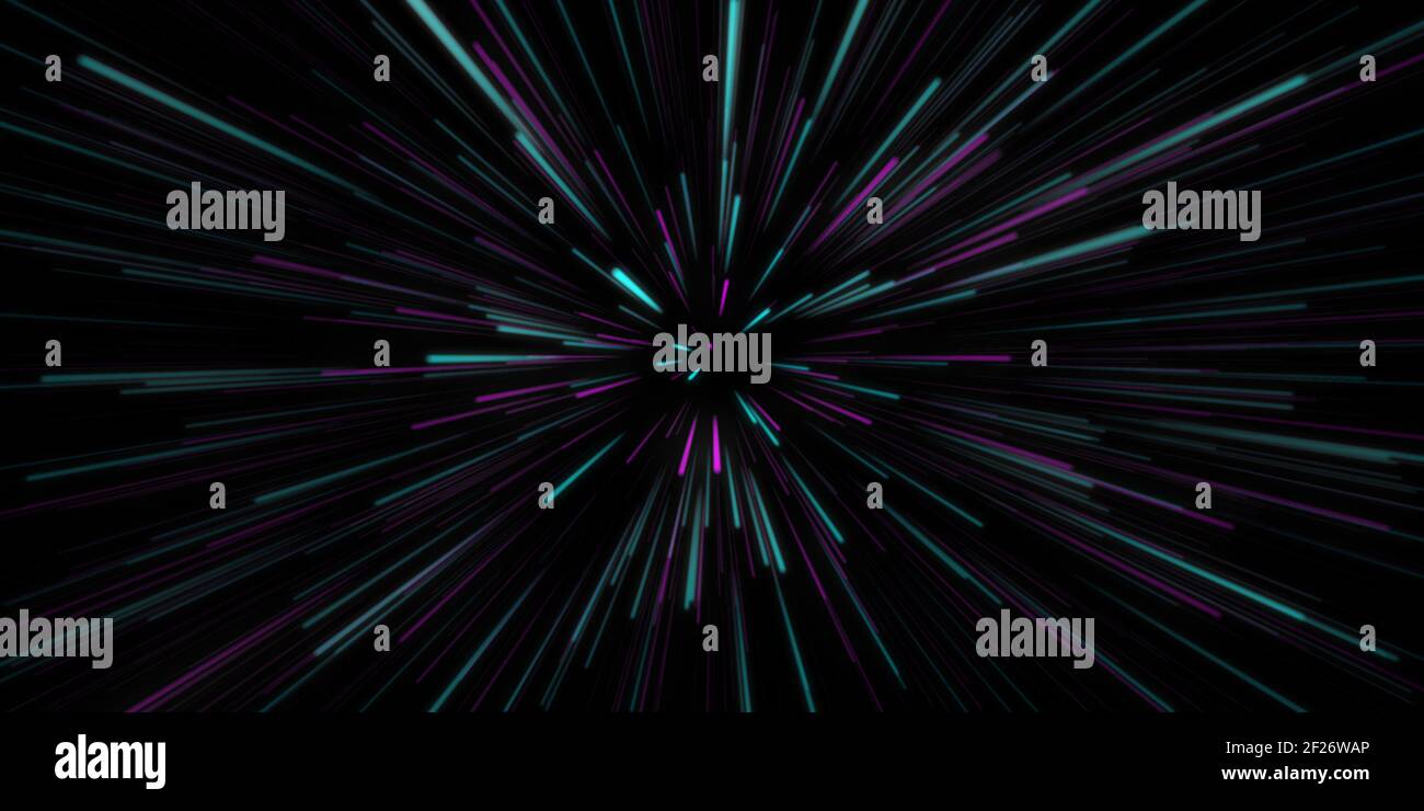 Blue Purple Warp Speed Stock Photo
