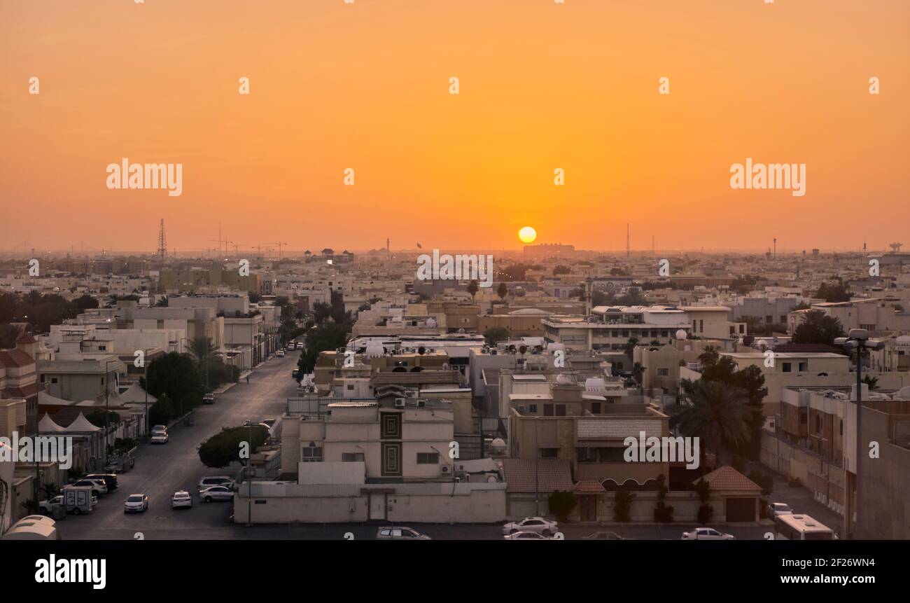 sunset in Riyadh, Saudi Arabia Stock Photo