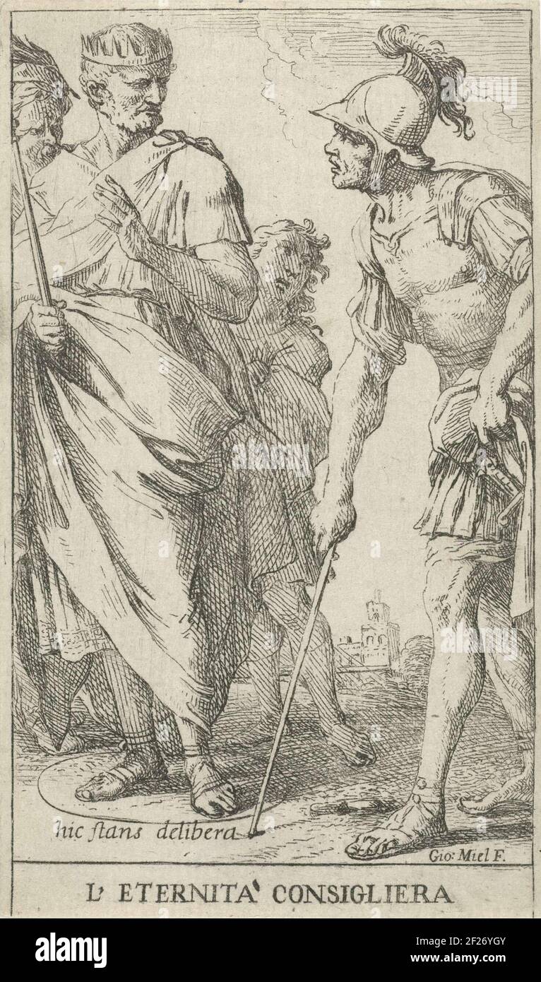 Roman Consul Popilius Laenas draws a circle in the sand to the feet of