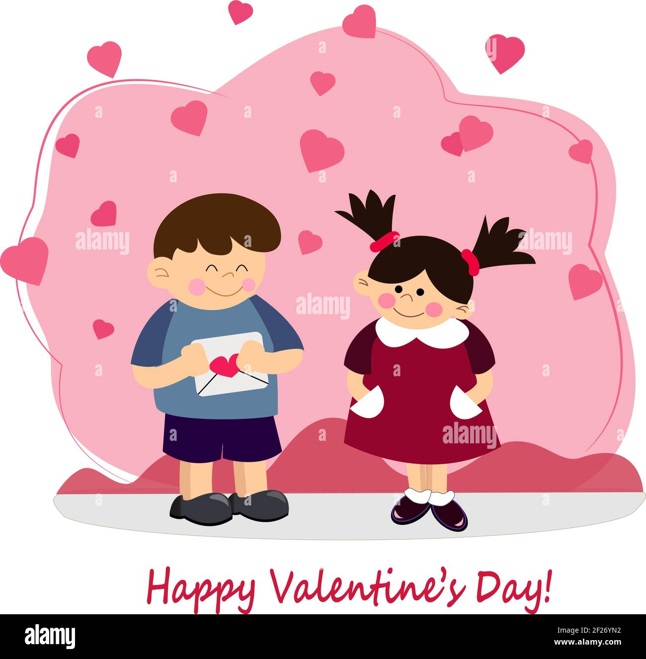 Valentines Day Young Couple - Vector Illustration Stock Vector Image ...