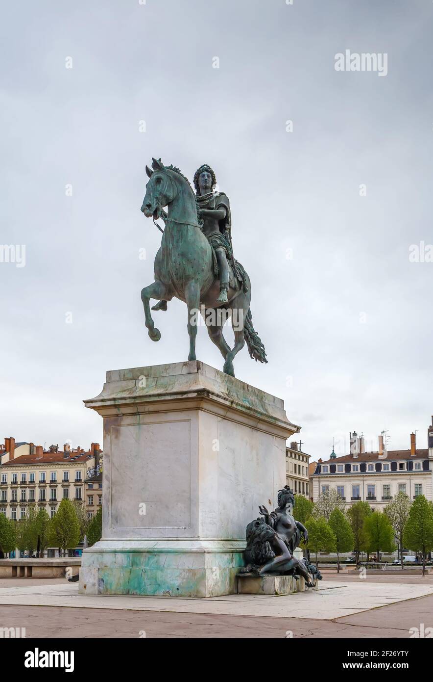 Statue of Louis XIV, Lyon, France Stock Photo