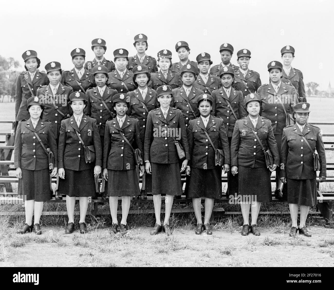 First African American Nurses Land in England. Group of First African American nurses assigned to European Theatre of Operations during World War II arrive in England Stock Photo