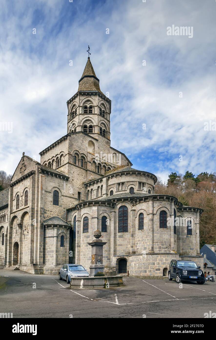 Basilica Notre-Dame d'Orcival, France Stock Photo