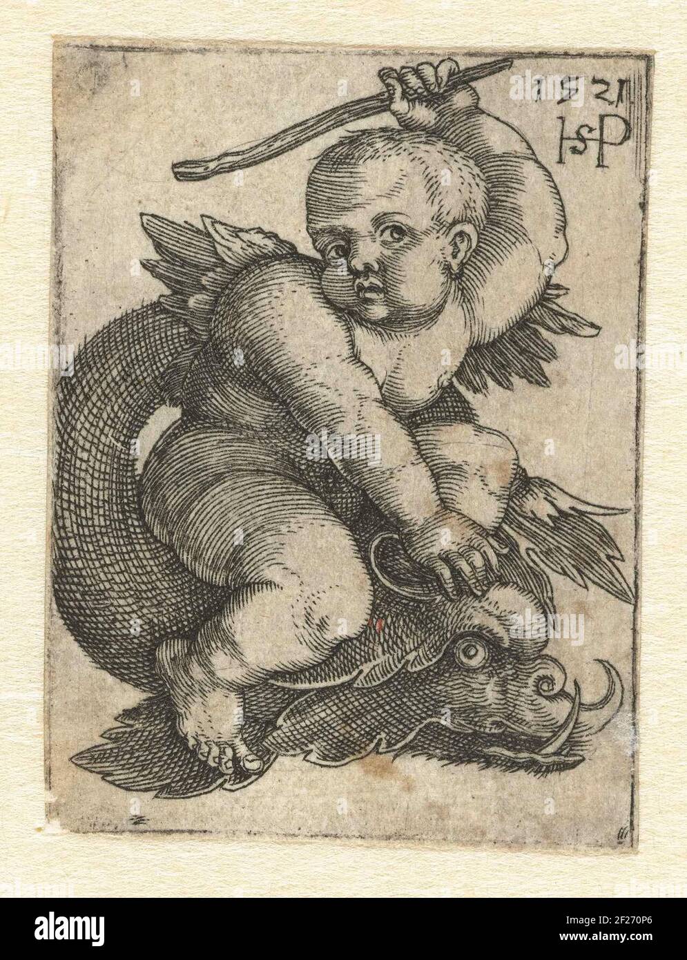 Putto on a dolphin Stock Photo Alamy