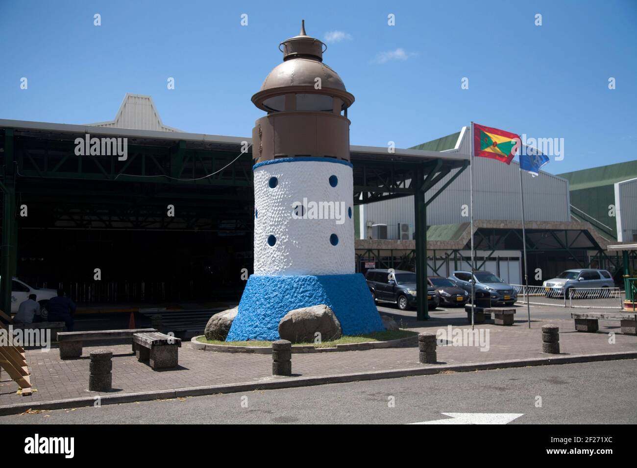 lighthouse at maurice bishop international airport st george grenada windward islands west indies Stock Photo