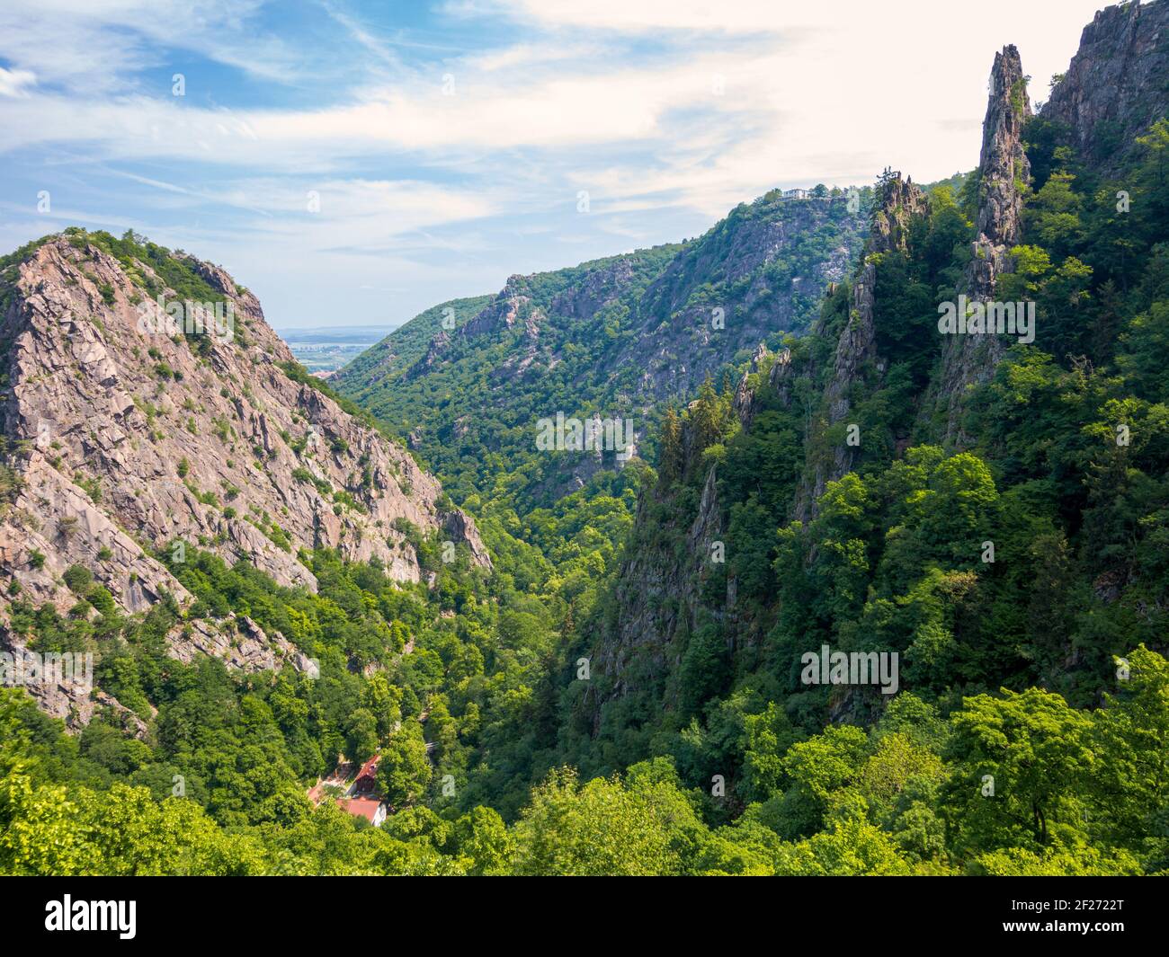 Bodetal between Hexentanzplatz and Rosstrappe Stock Photo