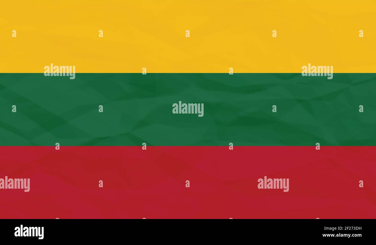 Lithuania flag with waving grunge texture. Vector background. Stock Vector