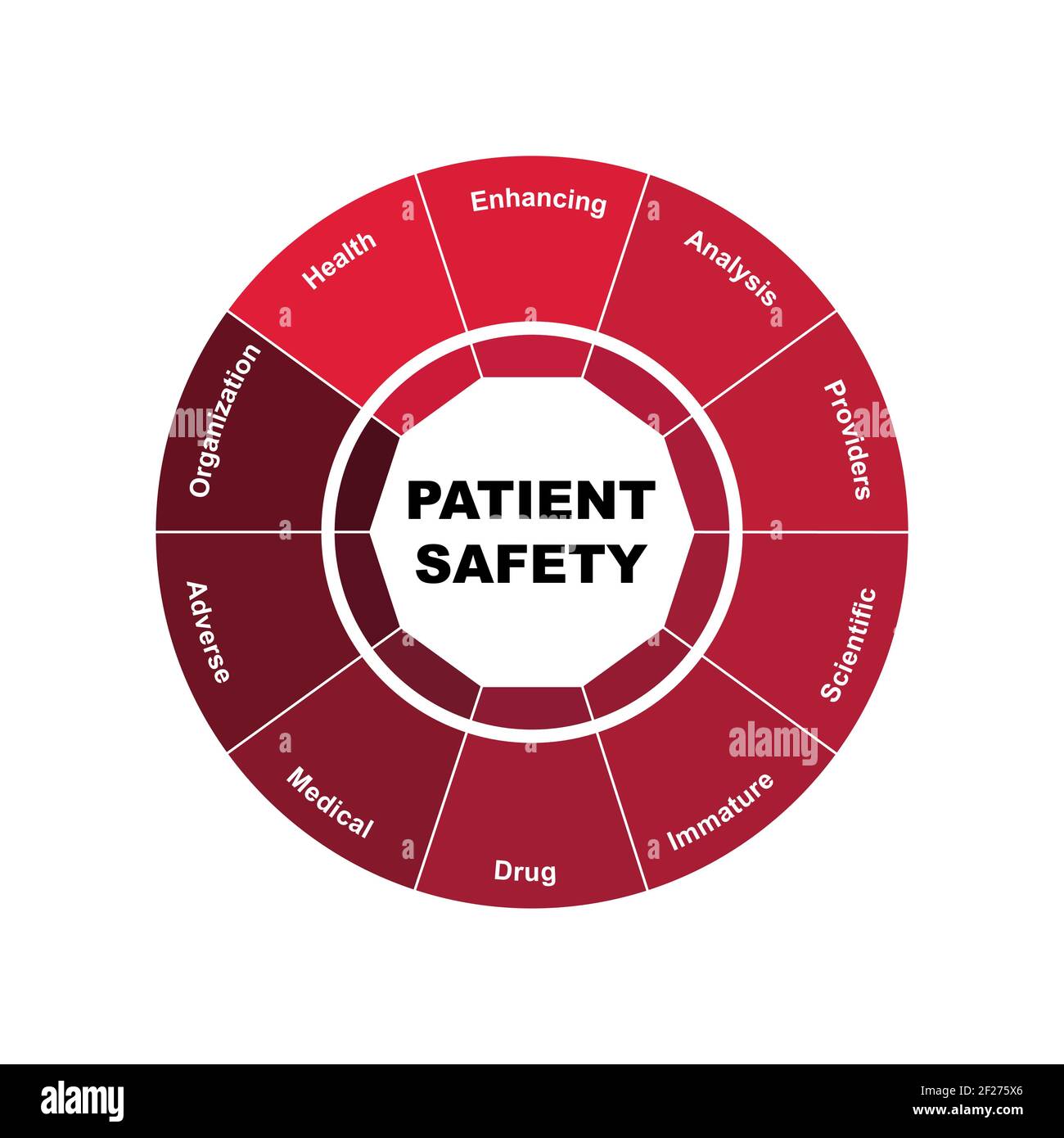 Diagram concept with Patient Safety text and keywords. EPS 10 isolated