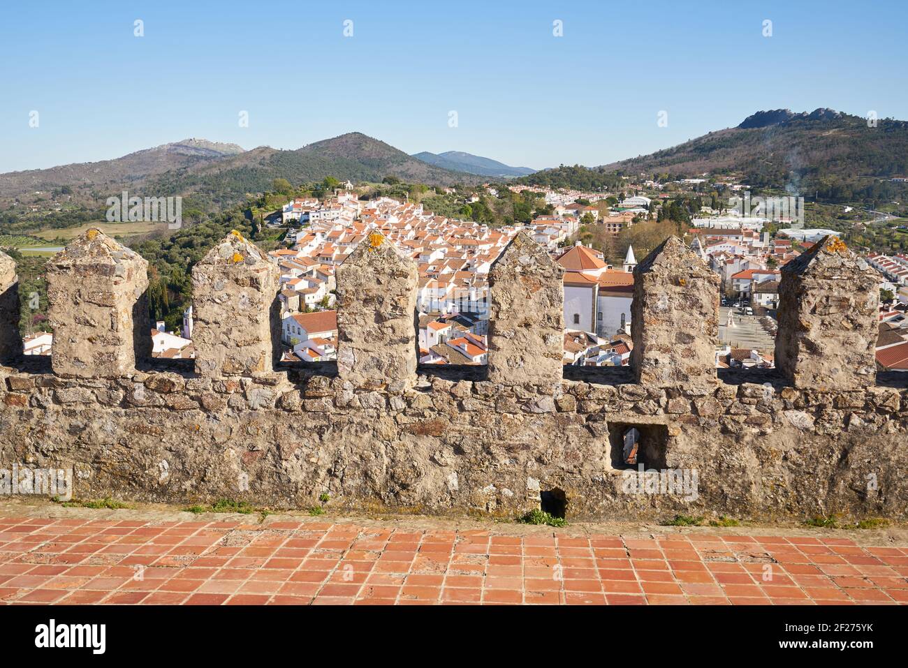 Castle of Castelo de Vide in Alentejo view of the city, Portugal Stock Photo