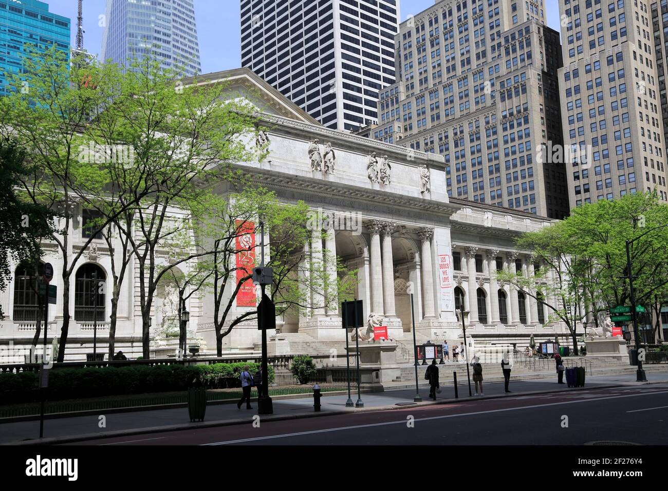New York Public Library, Stephen A. Schwarzman building, 5th Avenue, Midtown Manhattan, New York City, New York USA Stock Photo