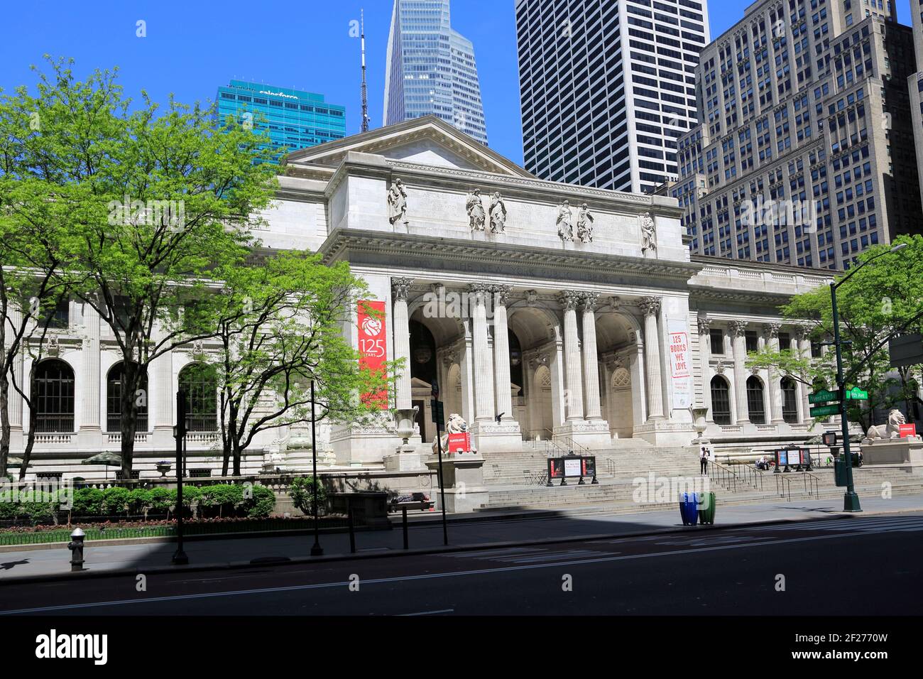 New York Public Library, Stephen A. Schwarzman building, 5th Avenue, Midtown Manhattan, New York City, New York USA Stock Photo